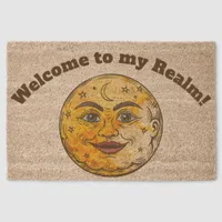 Welcome to my Realm Happy Smilling Moon  Doormat