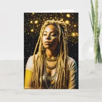 Mystical Woman with Dreads Meditating  Card