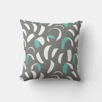 Grey Blue White Kiteboarding Throw Pillow