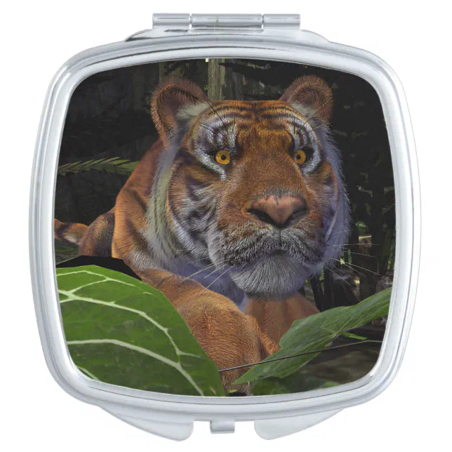 Tiger Crouching in the Jungle Compact Mirror