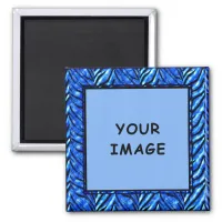 Colorful Blue Photo Frame Magnet