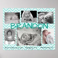 Baby Blue Multi Picture Personalized Poster