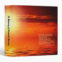 Sunset Orange Golden Sky Sea of Gold Inspiration 3 Ring Binder