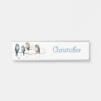 Whimsical Birds on Branches Timeless Elegance Door Sign