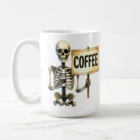 Funny Skeleton Coffee Addict Halloween Coffee Mug