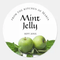 Canning Round Label Mint Jelly Green Apple