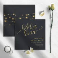 Modern String Lights Wedding Gold ID585 Invitation