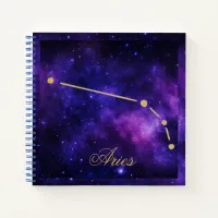 Gold Aries Constellation on Dark Galaxy | Notebook