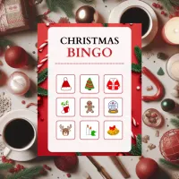 Red and White Modern Christmas Bingo jigsaw Puzzle
