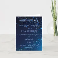 Elegant Green Sparkle Design for Wedding  Announcement