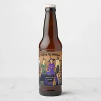 Calling All Witches Halloween Birthday  Beer Bottle Label