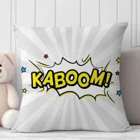 Superhero Comic Book Kaboom Cartoon Throw Pillow