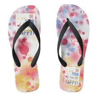 Message - keep your heart happy  flip flops