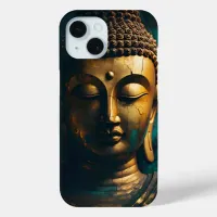 Peaceful Buddha Face Gold Blue Art Antique Poster Case-Mate iPhone Case