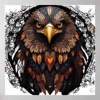 Mosaic Eagle Portrait  Poster