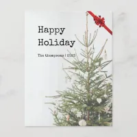 Unique family typewriter text merry christmas holiday postcard