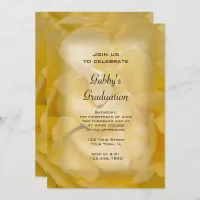 Fancy Yellow Rose Graduation Party Invitation