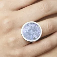 Elegant ice blue mosaic, modern  ring