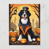 Bernese Mountain Dog Halloween Card