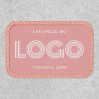 Pink and White Modern Rectangular Logo Patch