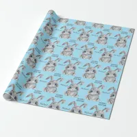 Cute Easter Bunnies Boys Blue Wrapping Paper