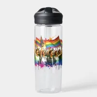 Pride | LGBTQIA + People and Flags Personalized Water Bottle