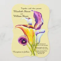 Calla Lily classic elegant flower wedding Invitation