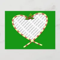 Candy Cane Heart Your Photo Postcard