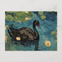 The Black Swan Faux Van Gogh Postcard