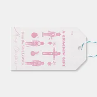 Pink & White Trendy Nutcracker Crackin' Gift Gift Gift Tags