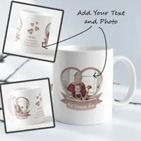 Best Grandma Ever Rose Gold Heart Photo and Names Coffee Mug