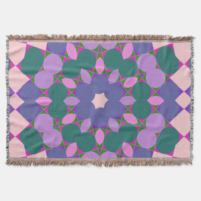 Vintage multicolor pattern throw blanket