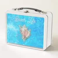 Conch Shell "Beach Life" Metal Lunch Box