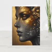 Pretty Woman in Gold | Blank Card