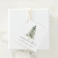 Simple Evergreen Pine Tree Christmas Party Favor Tags