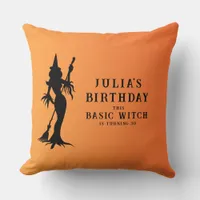 Basic Witch Women Modern Gothic Halloween Throw Pillow