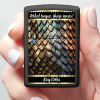 Vibrant, textured poisonous snakeskin zippo lighter