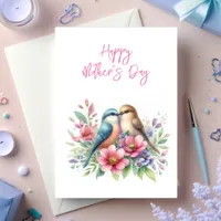 Love Birds in Spring  Happy Mother's Day Card