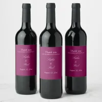 Elegant Mulberry Wedding Wine Labels