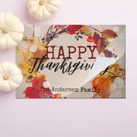 Happy Thanksgiving Autumn Wreath Paper Placemat