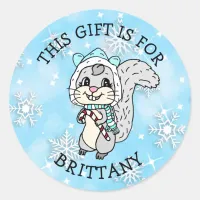 This Gift is For... Christmas Squirrel Classic Round Sticker