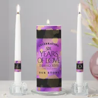 Elegant 6th Amethyst Wedding Anniversary Unity Candle Set