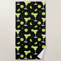 Mixologist Cocktail Barman Stylish Green Black Beach Towel