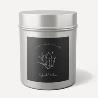 Chic Black Holographic Intention Candles Label