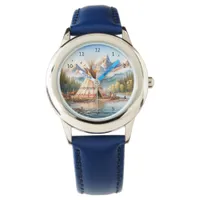 Traditional Native Indian Teepee Nature Scene Digi Watch