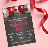 Balloons with Hearts Valentine’s Day School Party Invitation