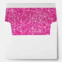 Customizable Faux Photo Hot Pink Glitter Envelope