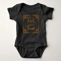 Halloween Pumpkin Orange Trick or Treat  Baby Bodysuit