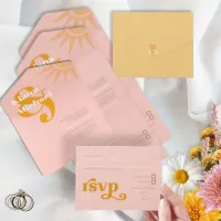 Sunshine Typography Wedding Pink/Butter ID1048 All In One Invitation