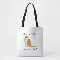 Personalized Rescue Cat's Are Purr-fect Shoulder Tote Bag